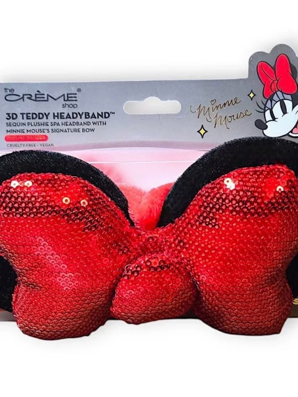 The Crème Shop Minnie Mouse Red Sequin 3D Teddy Headband